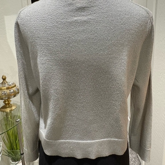 Calvin Klein Silver gray sparkly cardigan - Picture 2 of 5